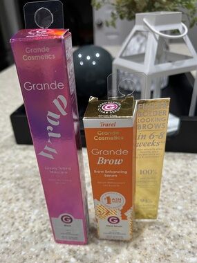 GrandeBrow Brow Enhancing Serum & Grande Luxury Tubing Mascara - Pink/Orange
